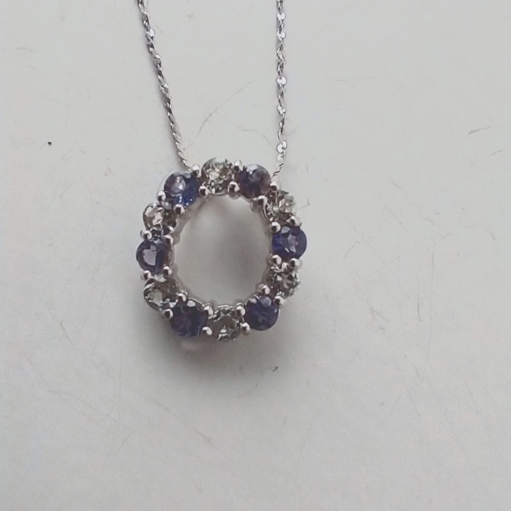 Genuine Tanzanite and Topaz necklace